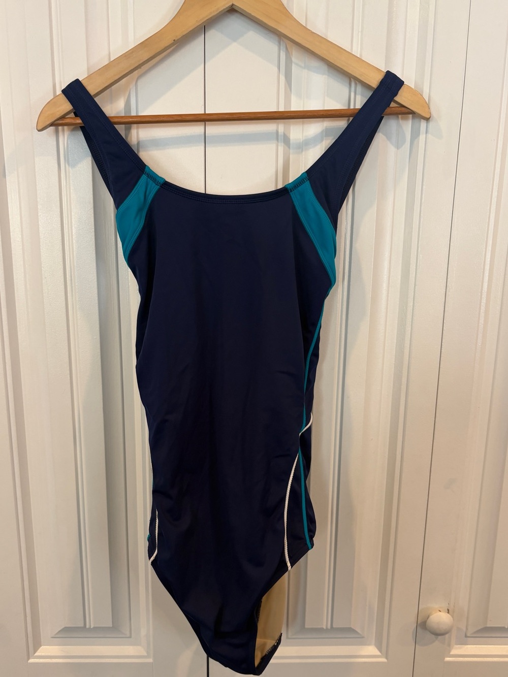 Lands end blue one pice swimsuit size 12